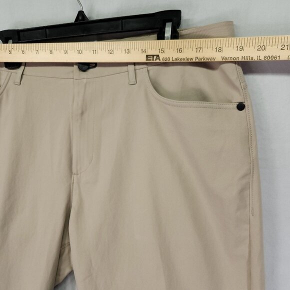 Public Rec Pants Mens 36x30 Performance Chino Stretch Workwear Beige Trousers - Picture 4 of 14